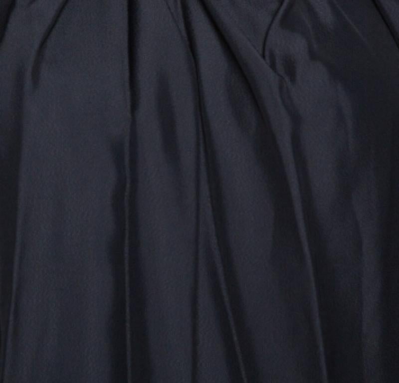 Stella McCartney Black Sateen Gathered Neck Faye Top XS In Excellent Condition For Sale In Dubai, Al Qouz 2