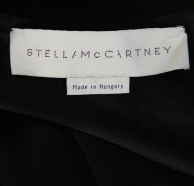 Women's Stella McCartney Black Sateen Gathered Neck Faye Top XS For Sale