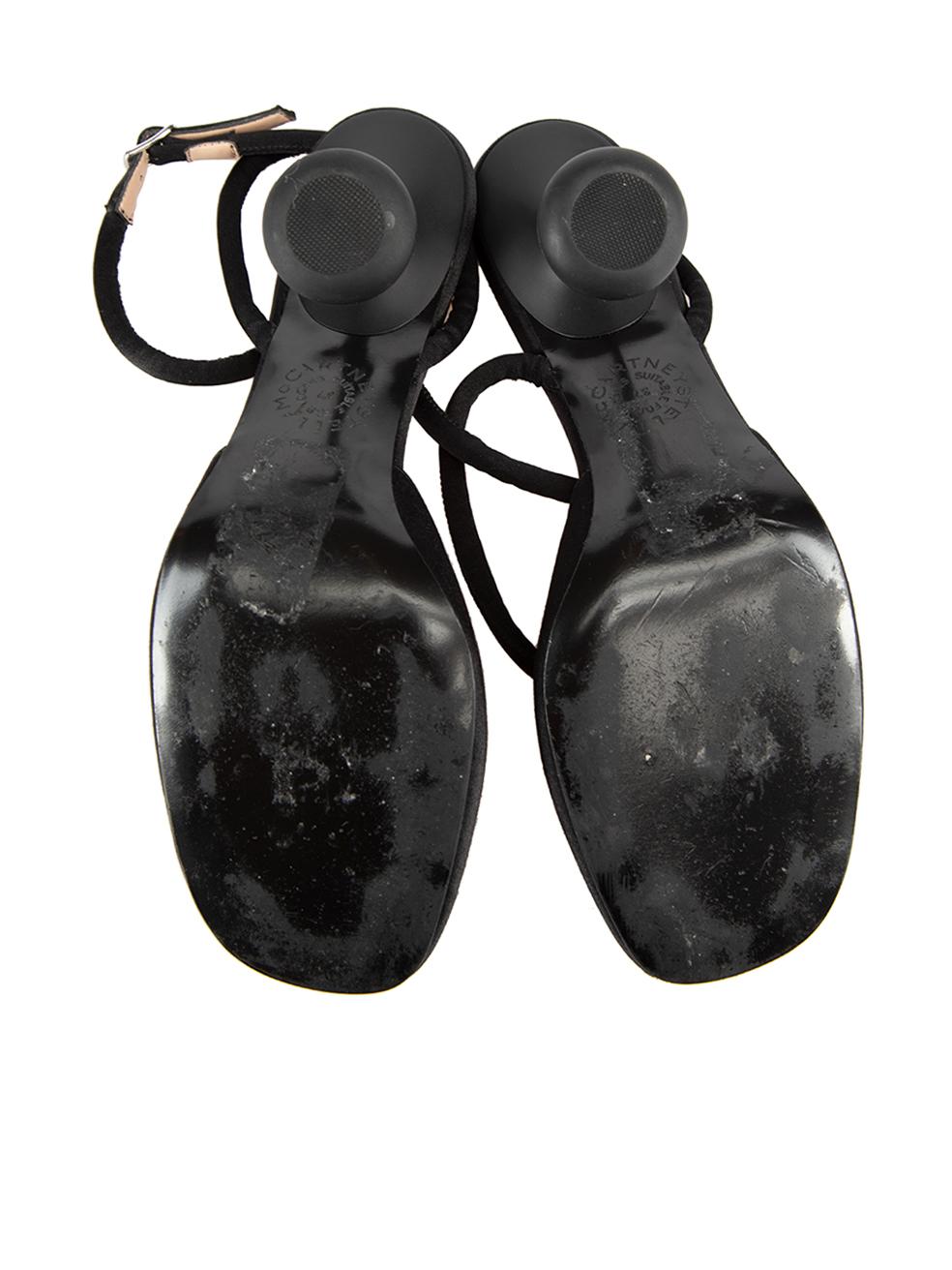 Women's Stella McCartney Black Satin Shroom Heels Size IT 37 For Sale