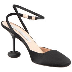 Stella McCartney Black Satin Shroom Heels Size IT 37