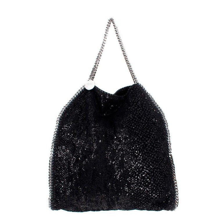 Stella McCartney Black Sequin Falbella Tote Bag For Sale at 1stDibs | stella  mccartney sequin bag, bella stella bags price