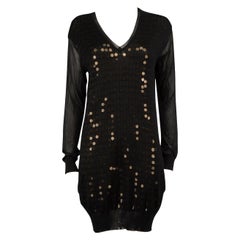 Stella McCartney Vestido de punto con lentejuelas negro Talla S