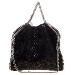 Stella McCartney Black Sequins and Velvet Small Falabella Tote