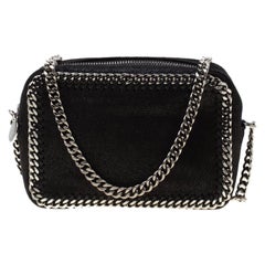Stella McCartney Black Shaggy Deer Faux Leather Falabella Crossbody Bag