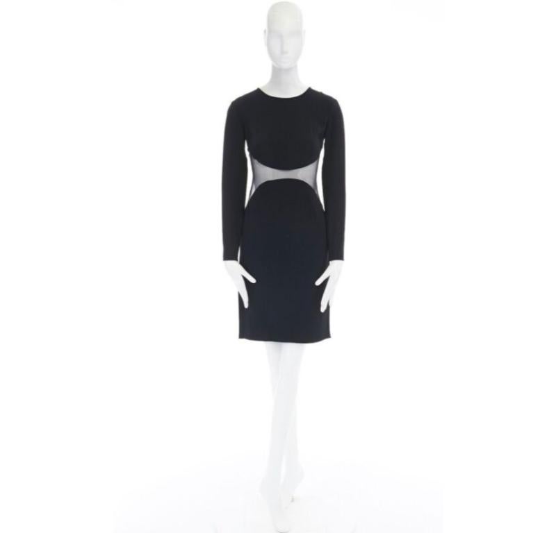STELLA MCCARTNEY vestido de cóctel negro con cintura transparente e ilusión FR36 S en venta 5
