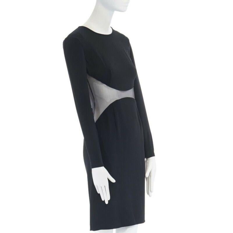 STELLA MCCARTNEY vestido de cóctel negro con cintura transparente e ilusión FR36 S Negro en venta