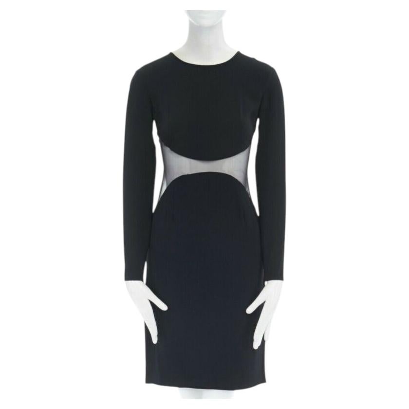 Pre-owned Stella Mccartney Black Sheer Waist Illusion Cocktail Dress Fr36 S