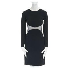 Stella McCartney nero, abito da cocktail con illusione in vita FR36 S