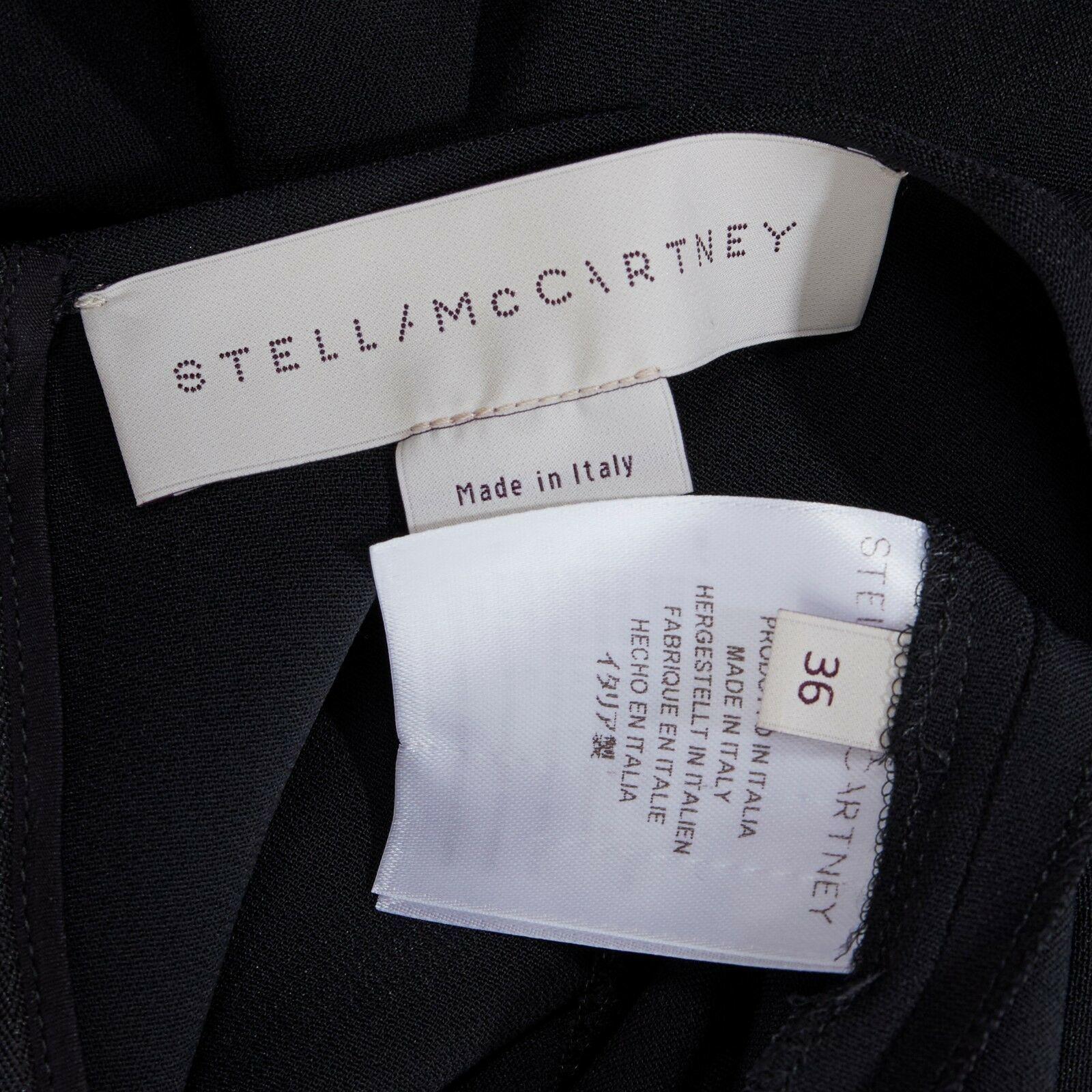 STELLA MCCARTNEY black sheer waist illusion cocktail dress IT36 S 4