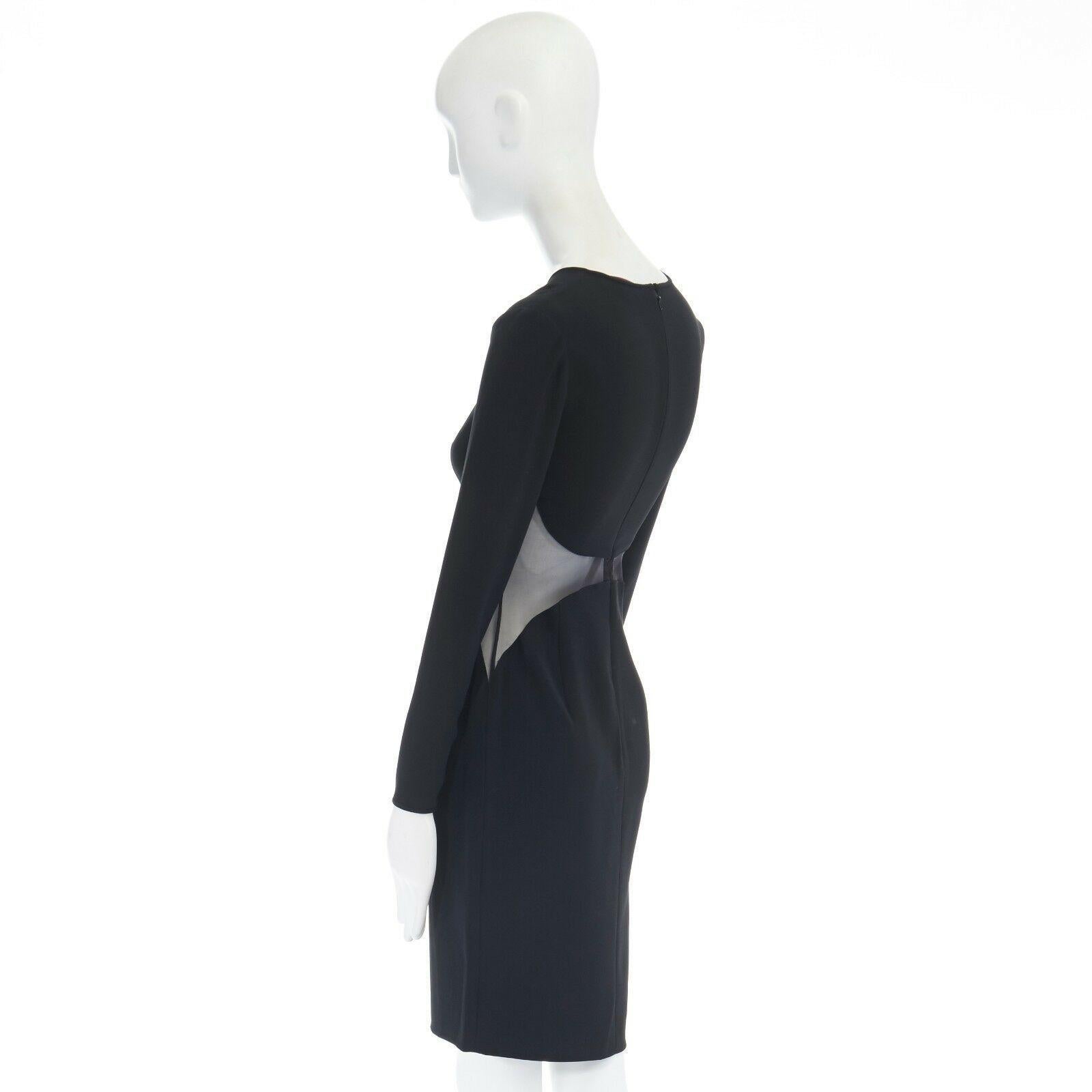 STELLA MCCARTNEY black sheer waist illusion cocktail dress IT36 S In Good Condition In Hong Kong, NT