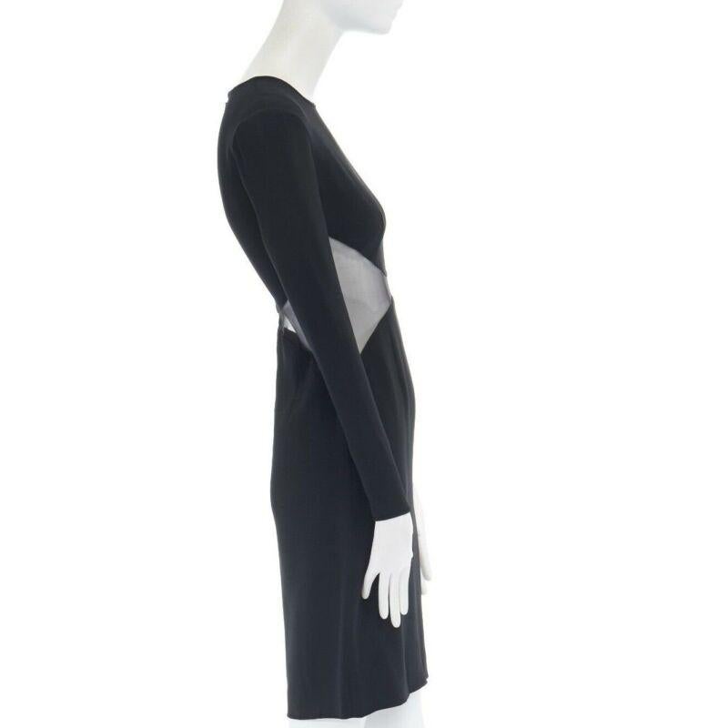 STELLA MCCARTNEY black sheer waist illusion cocktail dress IT36 XS In Good Condition For Sale In Hong Kong, NT