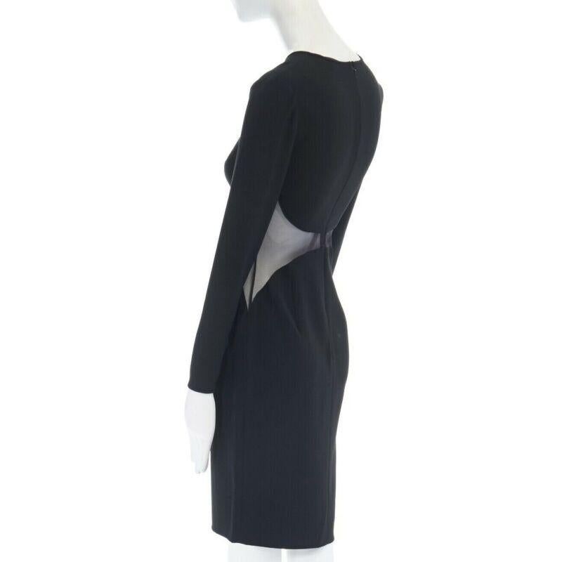 STELLA MCCARTNEY black sheer waist illusion cocktail dress IT36 XS For Sale 1