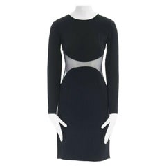 STELLA MCCARTNEY - Robe de cocktail noire à taille transparente et illusion IT36 XS