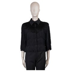 STELLA MCCARTNEY black silk 2017 TATIANA FRINGE Blouse Shirt 40 S