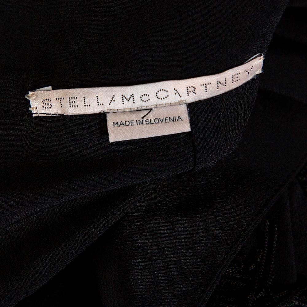 Stella McCartney Black Silk Annika Tiered Fringed Skirt M 1