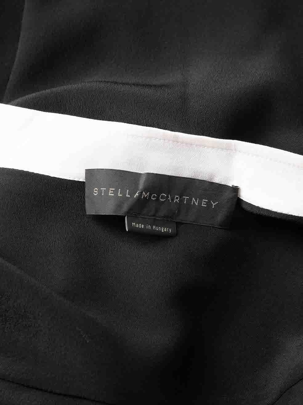 Women's Stella McCartney Black Silk Contrast Collar Blouse Size XL For Sale