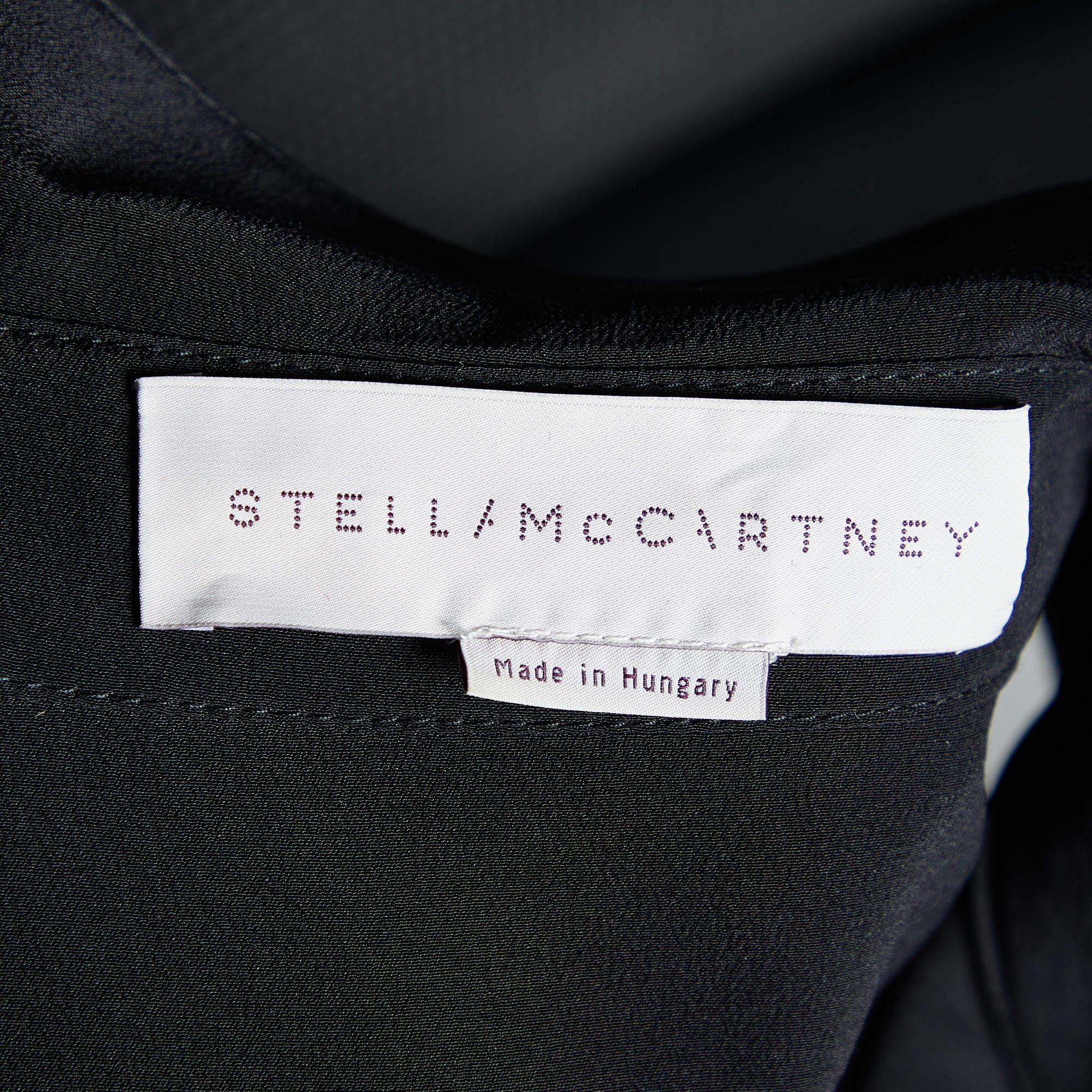Stella McCartney - Camicia in seta nera con dettaglio a contrasto sul davanti - S In condizioni buone in vendita a Dubai, Al Qouz 2