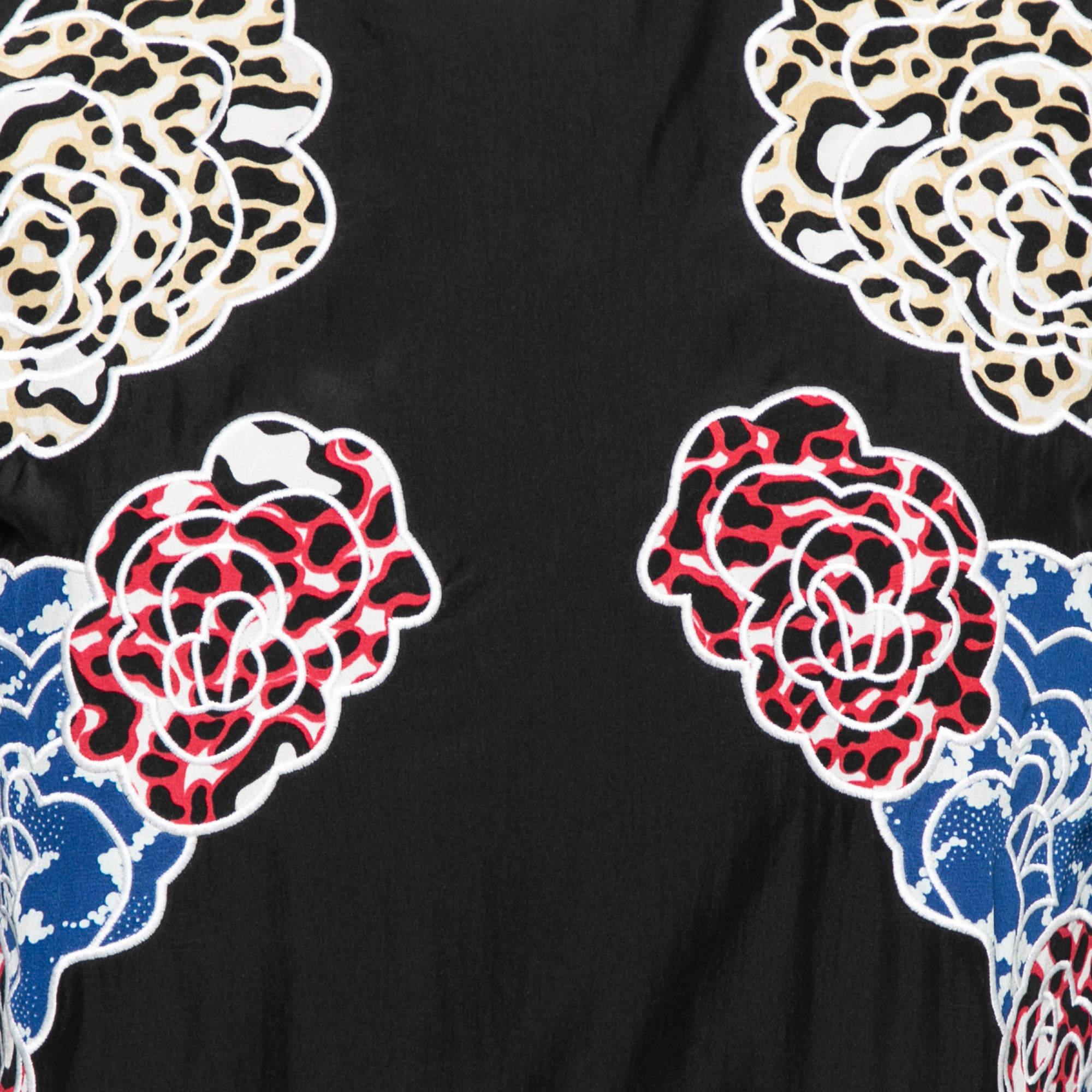 Stella McCartney Black Silk Embroidered Mini Dress S In Good Condition In Dubai, Al Qouz 2