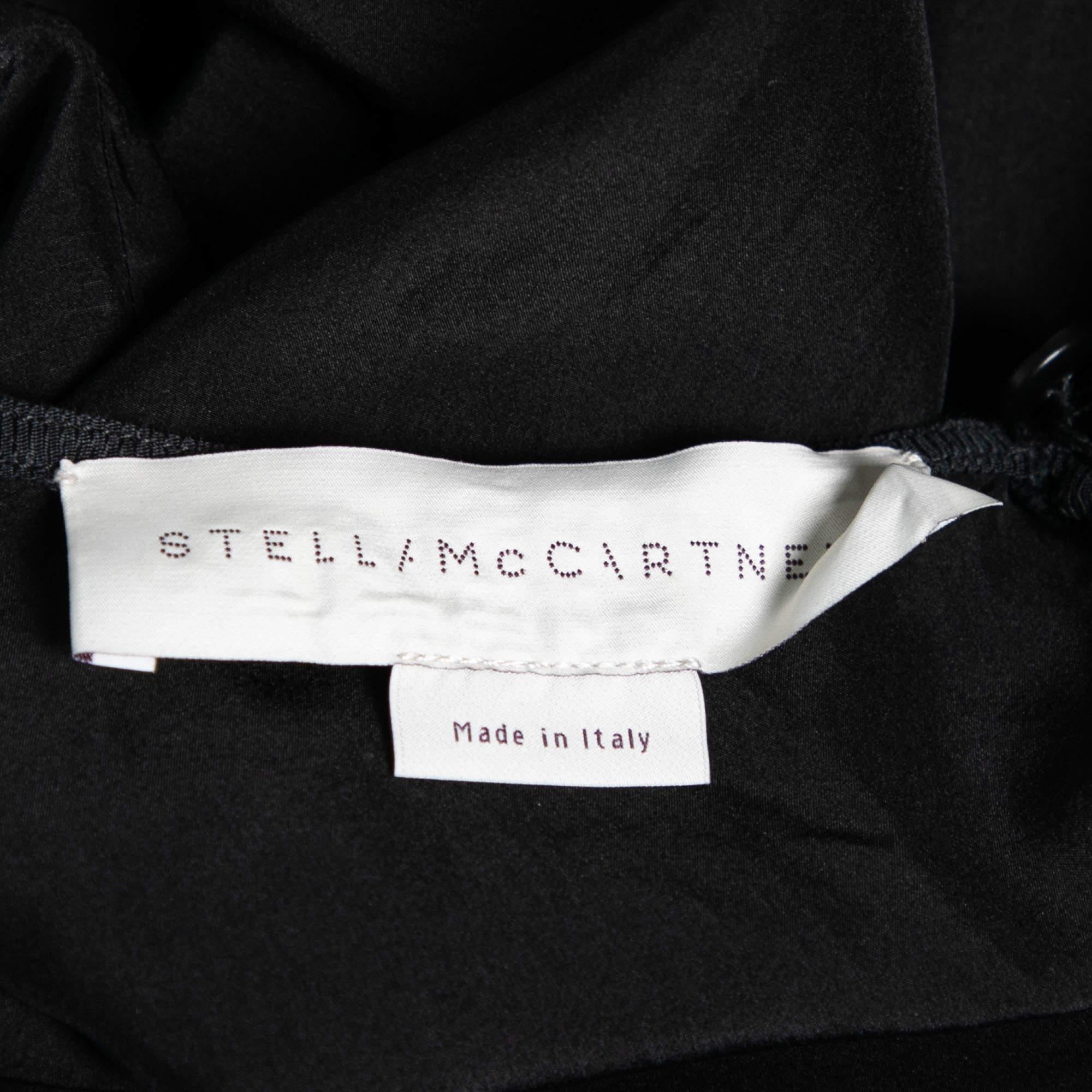 Women's Stella McCartney Black Silk Embroidered Mini Dress S