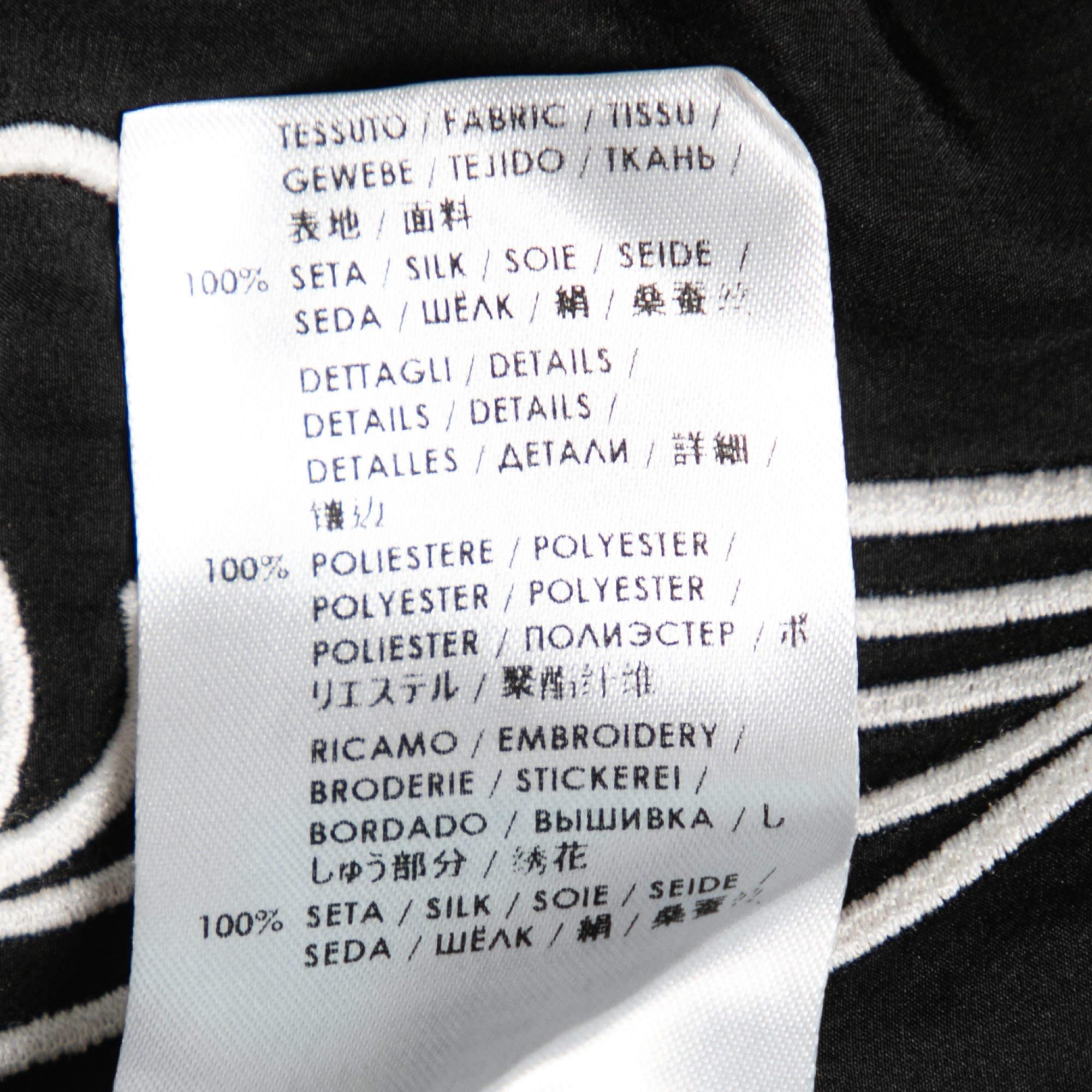 Stella McCartney Black Silk Embroidered Mini Dress S 2