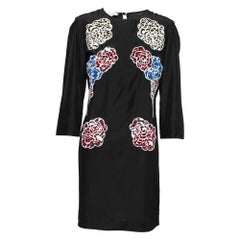 Stella McCartney Black Silk Embroidered Mini Dress S