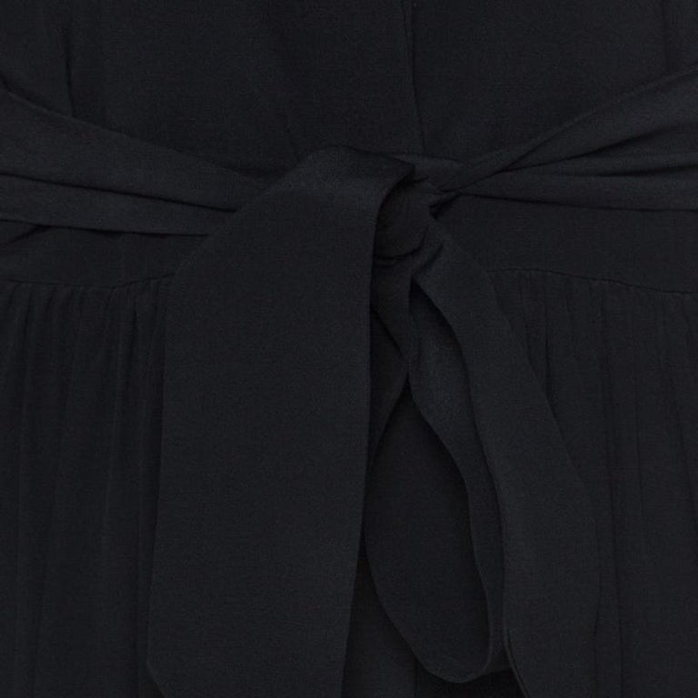 Stella McCartney Black Silk Ruched Detail Belted Jumpsuit S at 1stDibs