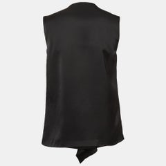 Stella McCartney Black Silk Ruffle Sleeveless Top M