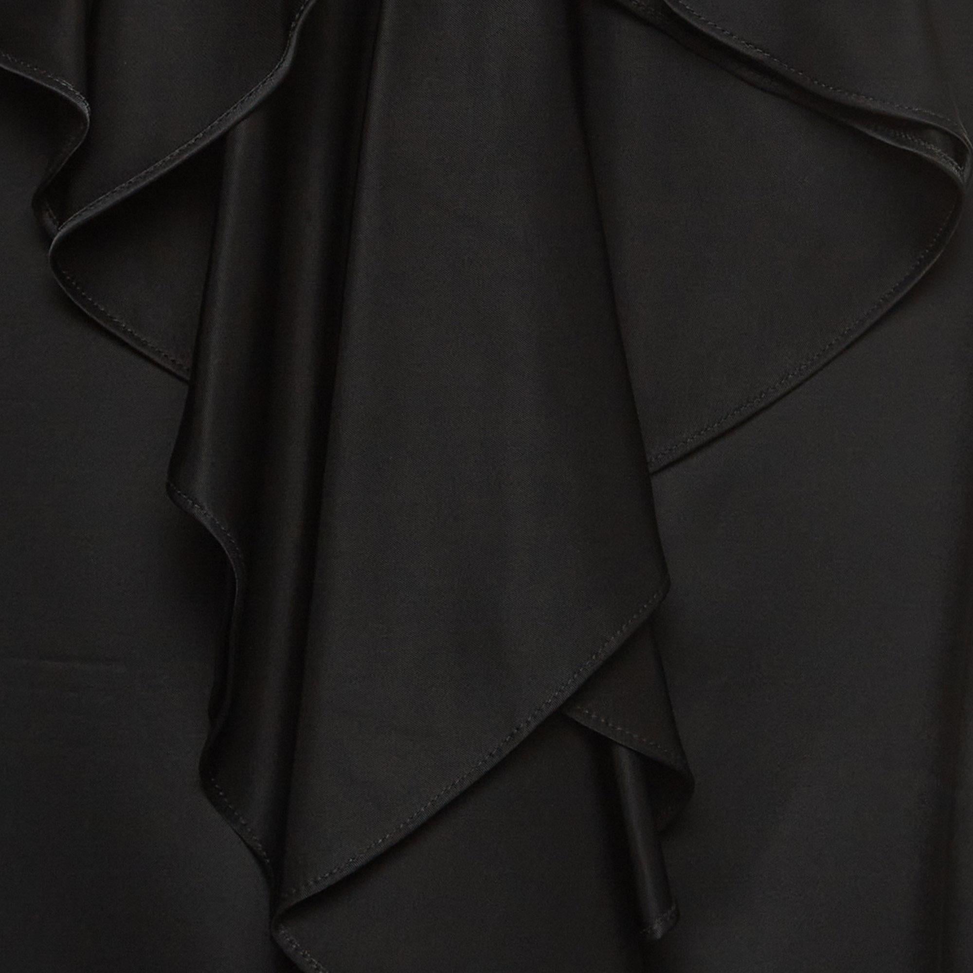 Nero Stella McCartney - Top senza maniche con volant in seta nera M. in vendita