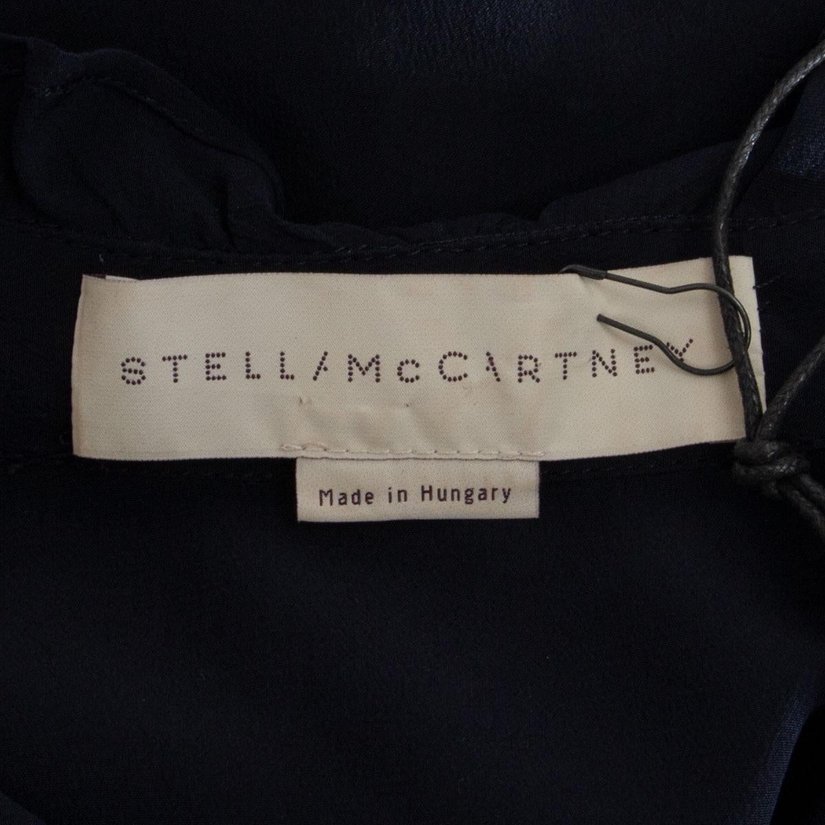 STELLA MCCARTNEY black silk RUFFLED Button Up Shirt 38 XS Blouse In Good Condition In Zürich, CH