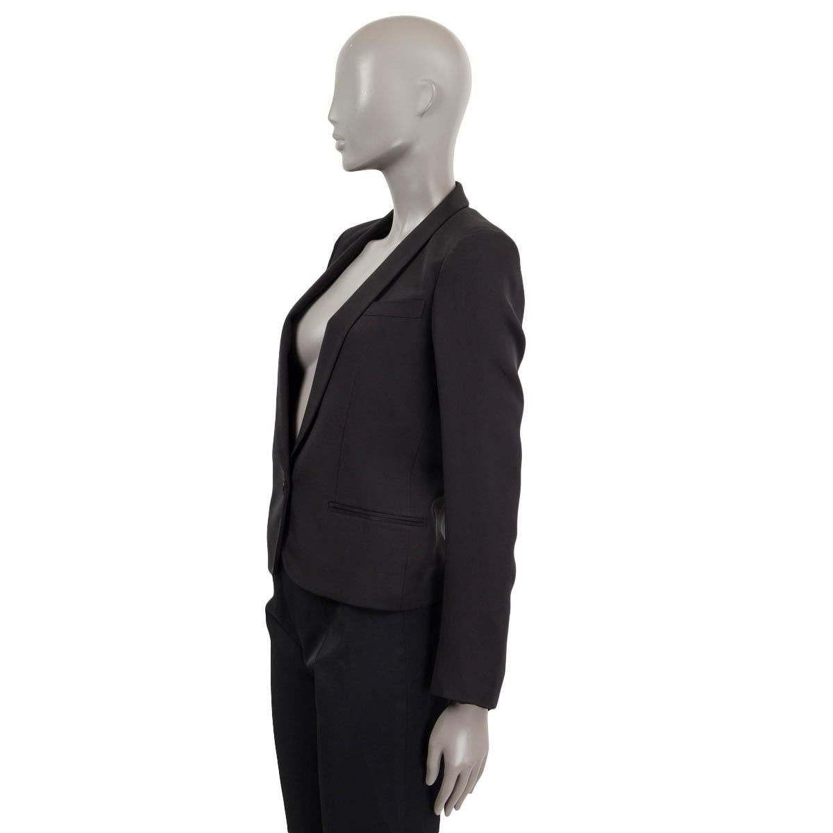 STELLA MCCARTNEY black silk SOFT CROPPED Blazer Jacket 38 XS In Excellent Condition For Sale In Zürich, CH