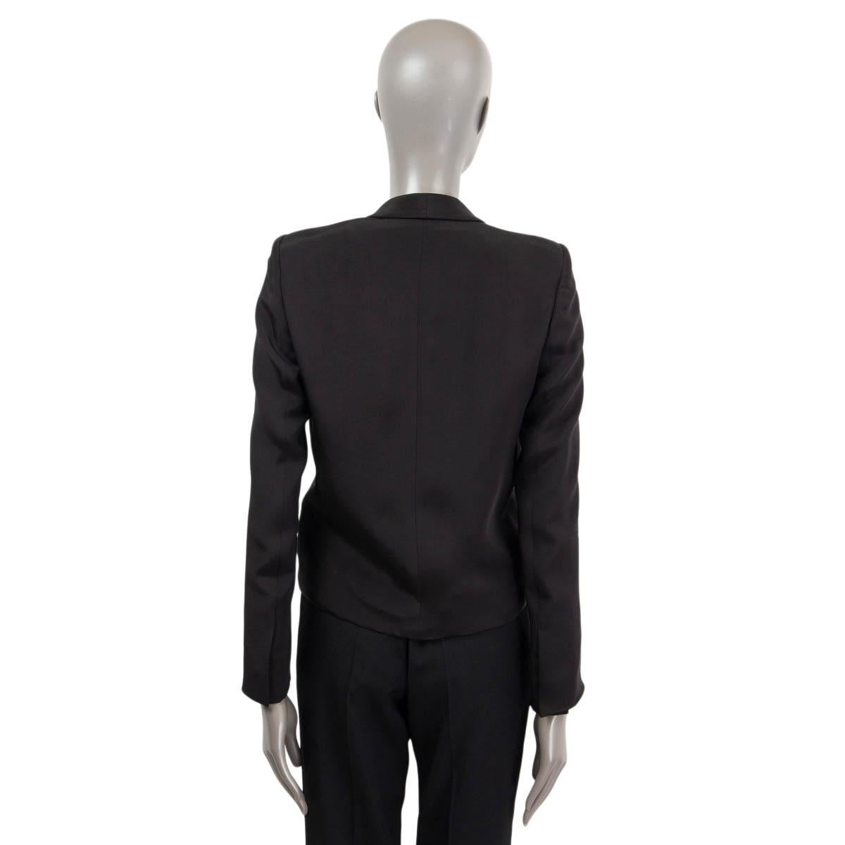 Women's STELLA MCCARTNEY black silk SOFT CROPPED Blazer Jacket 38 XS For Sale
