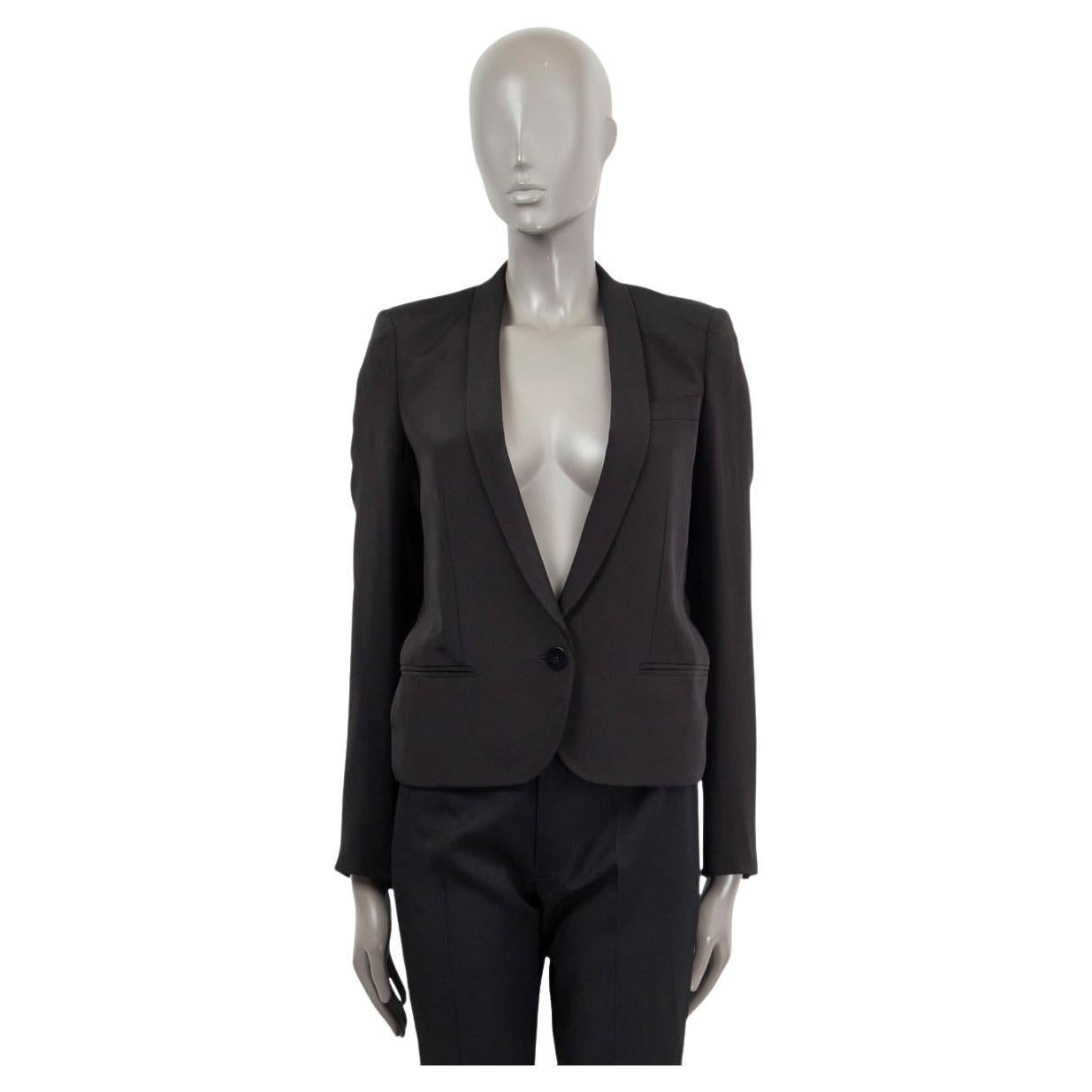 STELLA MCCARTNEY - Blazer en soie noire soft-cROPPED, taille 38 XS en vente