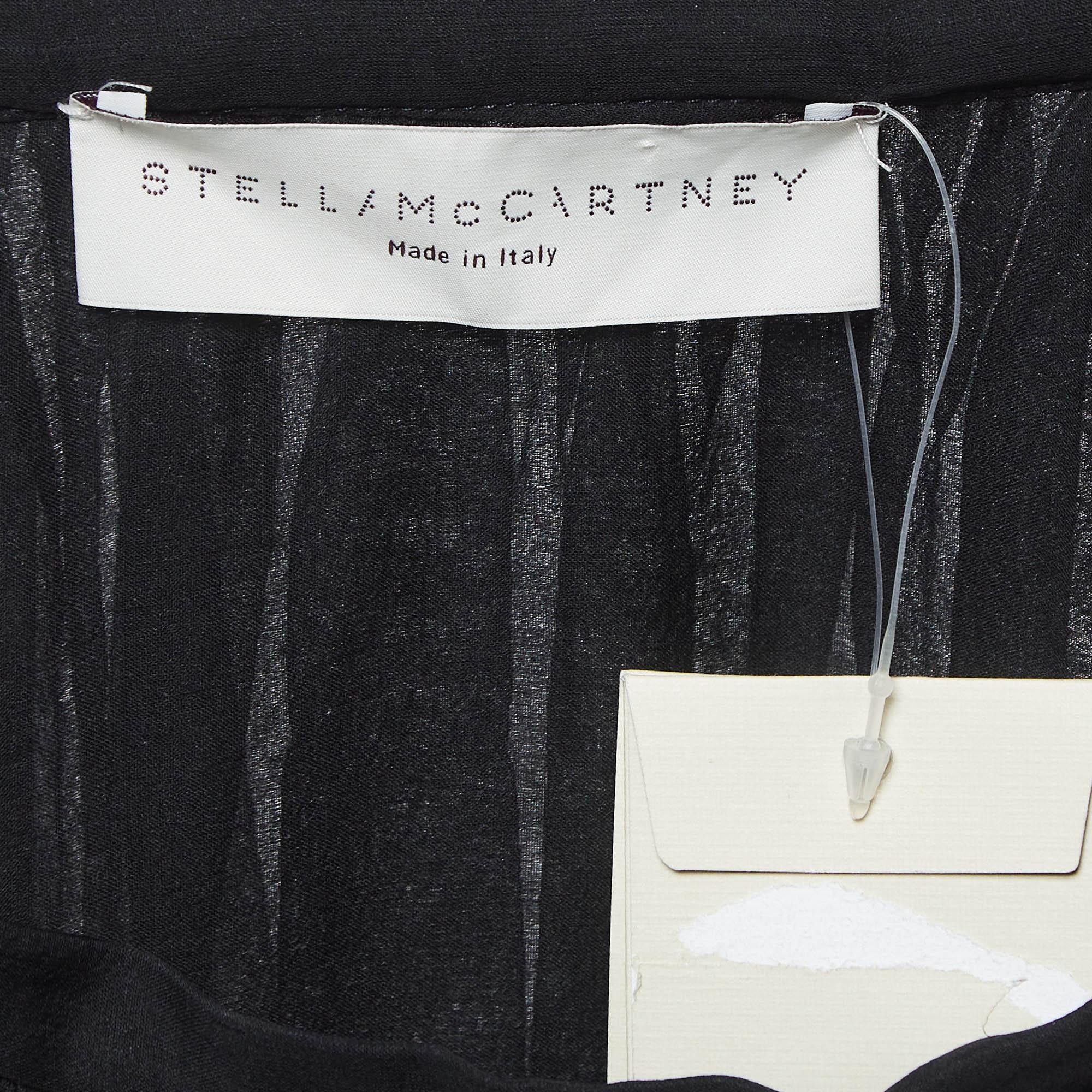 Women's Stella McCartney Black Silk Tiered Mini Skirt S For Sale