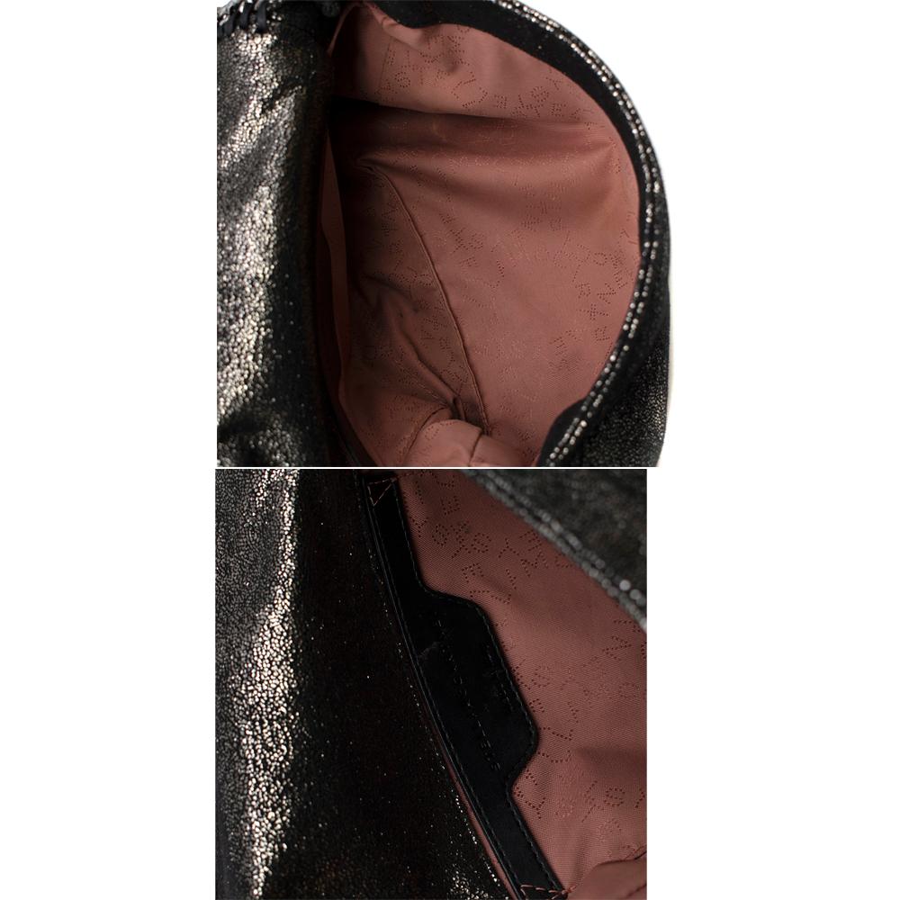 Stella Mccartney Black & Silver Metallic Falabella Chain Shoulder Bag 3
