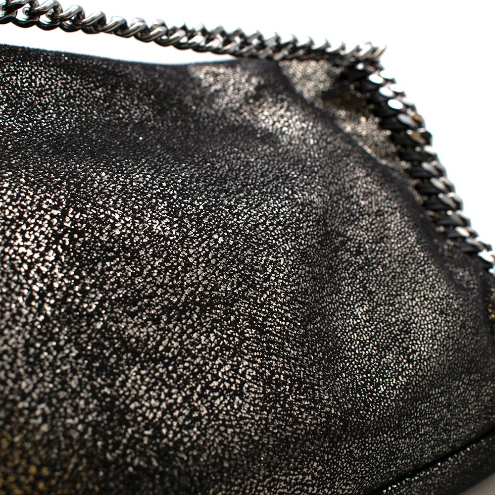 Stella Mccartney Black & Silver Metallic Falabella Chain Shoulder Bag 1