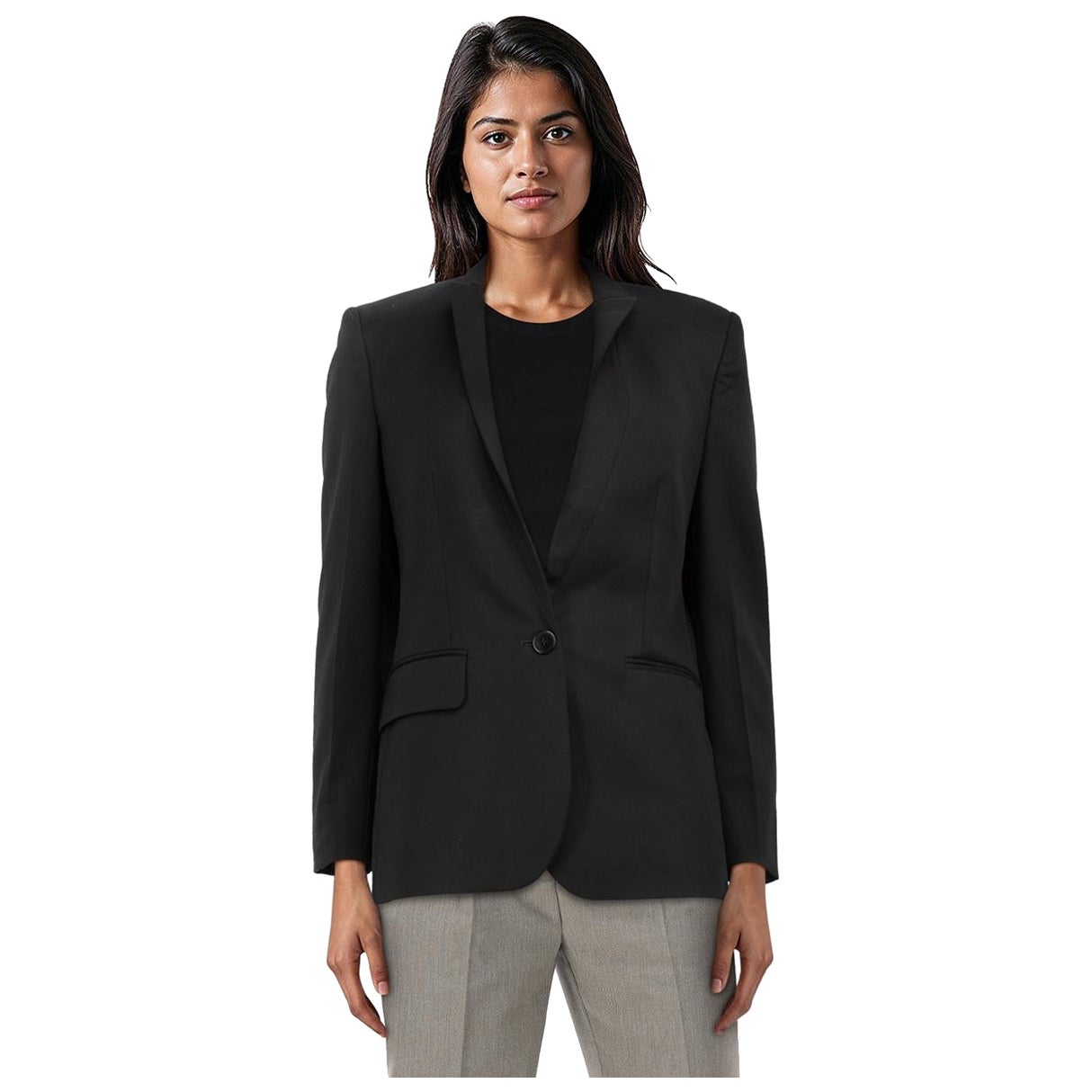 Stella McCartney Black Single Breasted Padded Blazer Size M