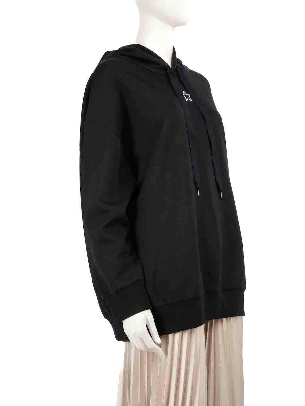 CONDITION is Never worn. No visible wear to hoodie is evident on this new Stella McCartney designer resale item.
 
 
 
 Details
 
 
 Black
 
 Cotton
 
 Long sleeves hoodie
 
 Star faux pearl detail on front
 
 Hooded with drawstring
 
 Stretchy
 
 
