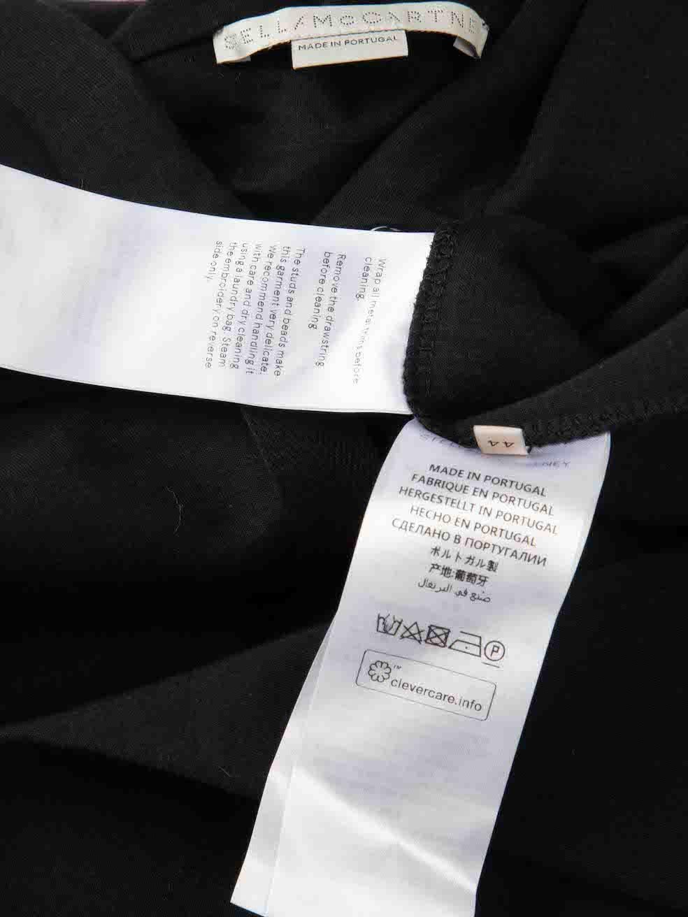 Women's Stella McCartney Black Star Embellished Hoodie Size L For Sale