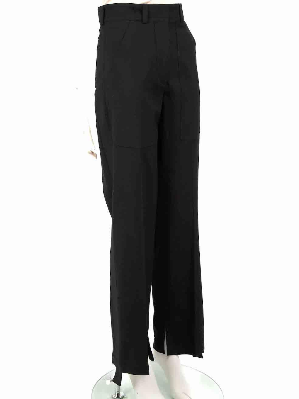 CONDITION is Never worn, with tags. No visible wear to trousers is evident on this new Stella McCartney designer resale item.
 
 
 
 Details
 
 
 Black
 
 Wool
 
 Trousers
 
 Straight leg
 
 Mid rise
 
 2x Side pockets
 
 1x Back pocket
 
 Fly zip,