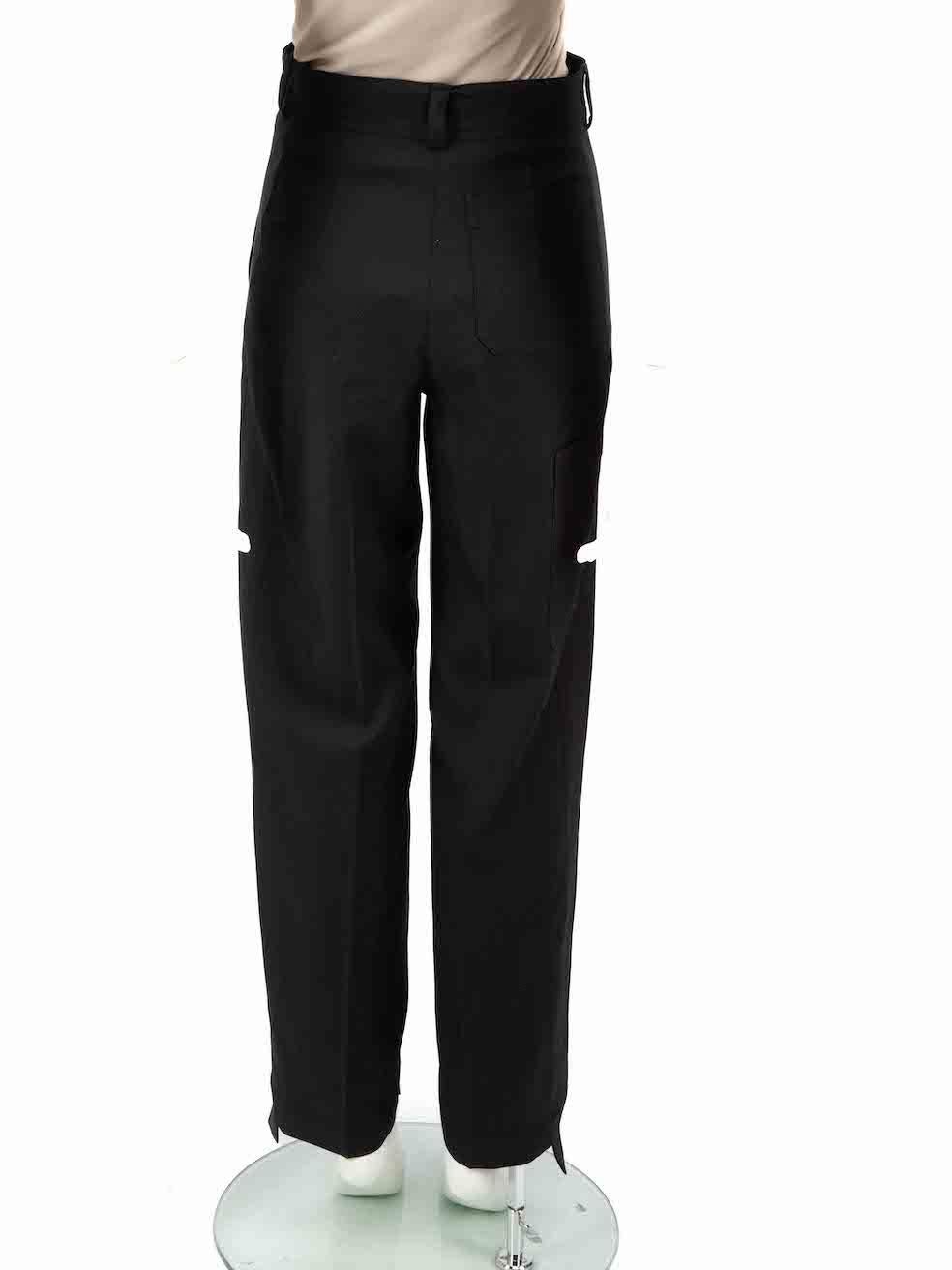 Stella McCartney Black Straight Leg Mid Rise Trousers Size XXXS In New Condition For Sale In London, GB