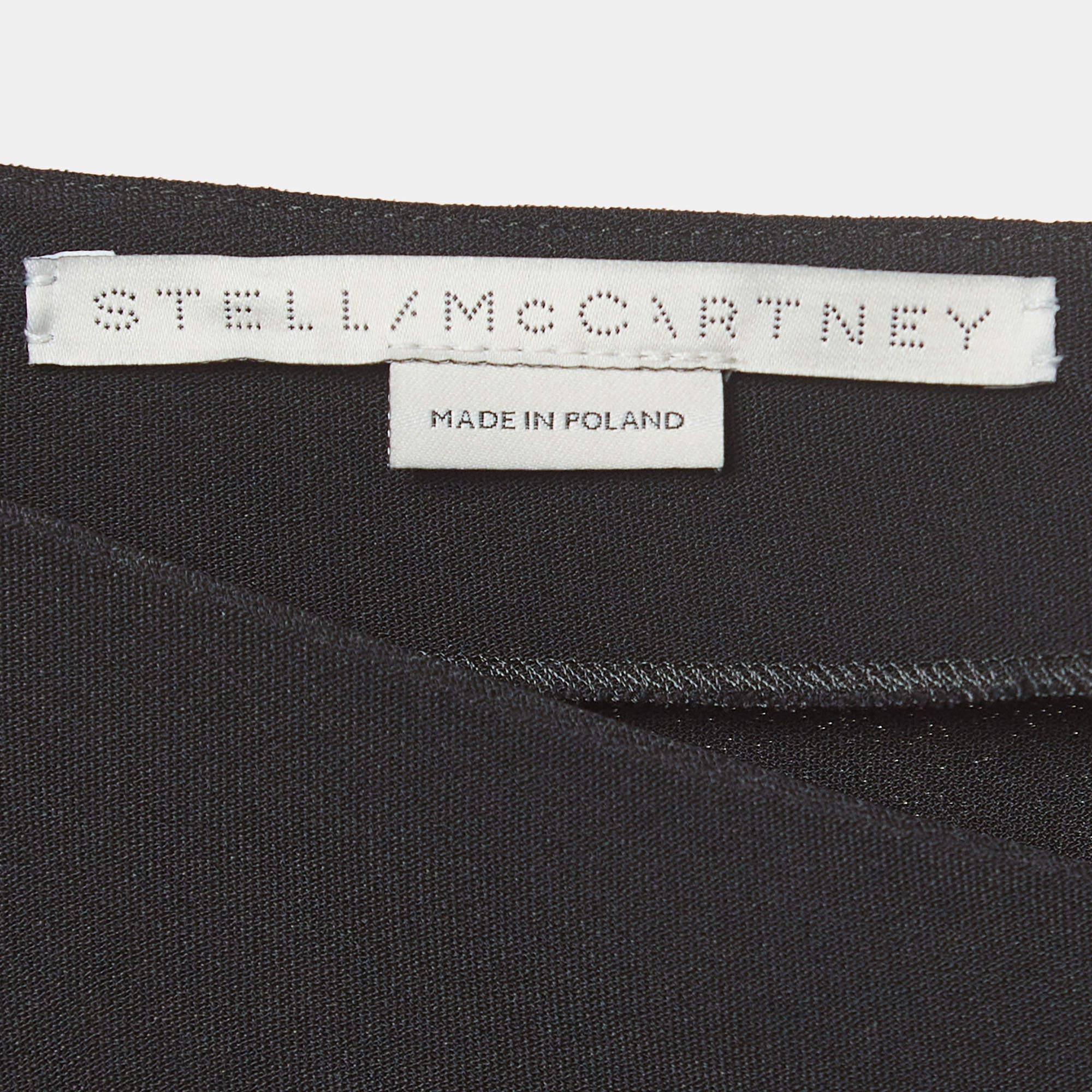 Women's Stella McCartney Black Stretch Crepe V-Neck Top M For Sale