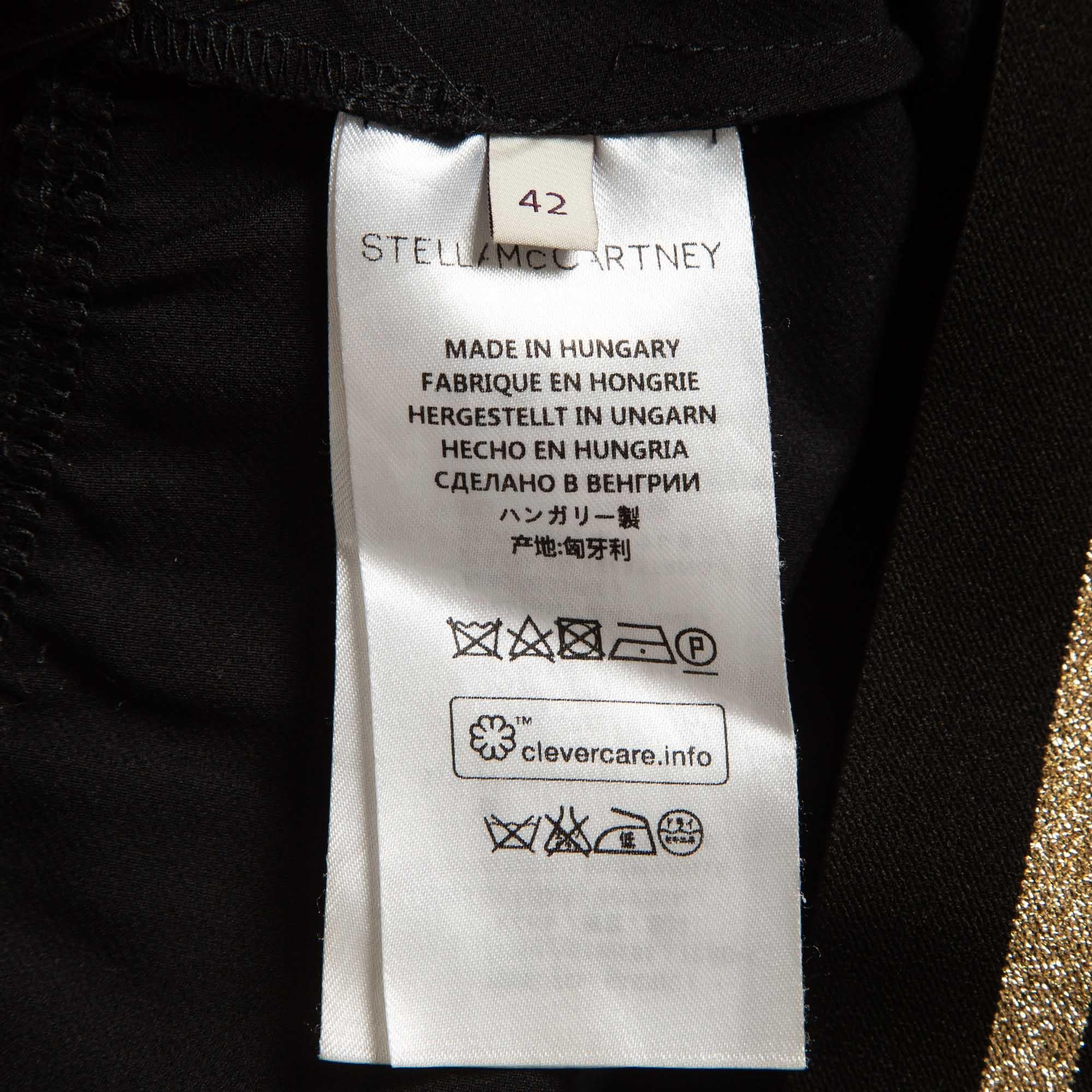 Stella McCartney Pantalon skinny en tricot extensible noir avec détail à la taille M. Pour femmes en vente