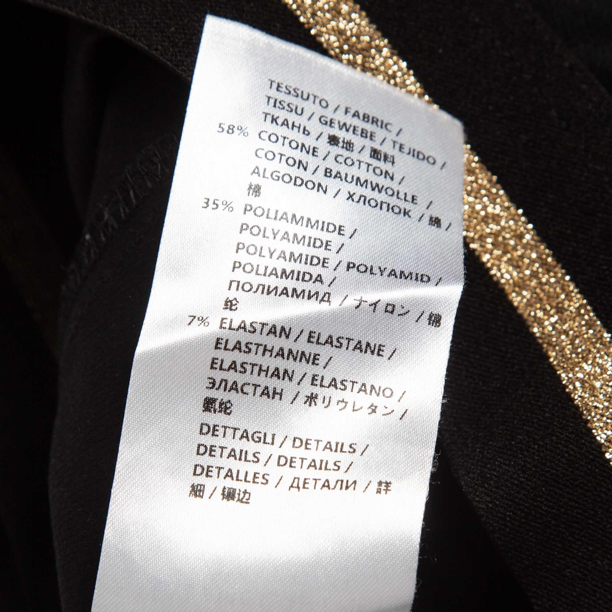 Stella McCartney Pantalon skinny en tricot extensible noir avec détail à la taille M. en vente 1