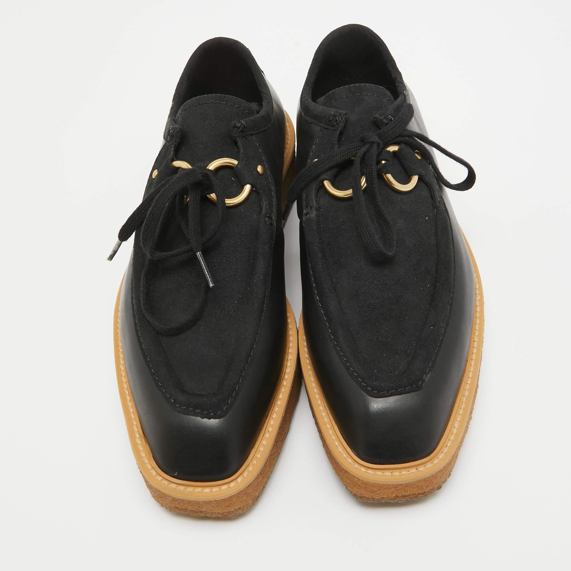 Marron Stella McCartney - Baskets à lacets en daim et simili-cuir - Taille 36 en vente