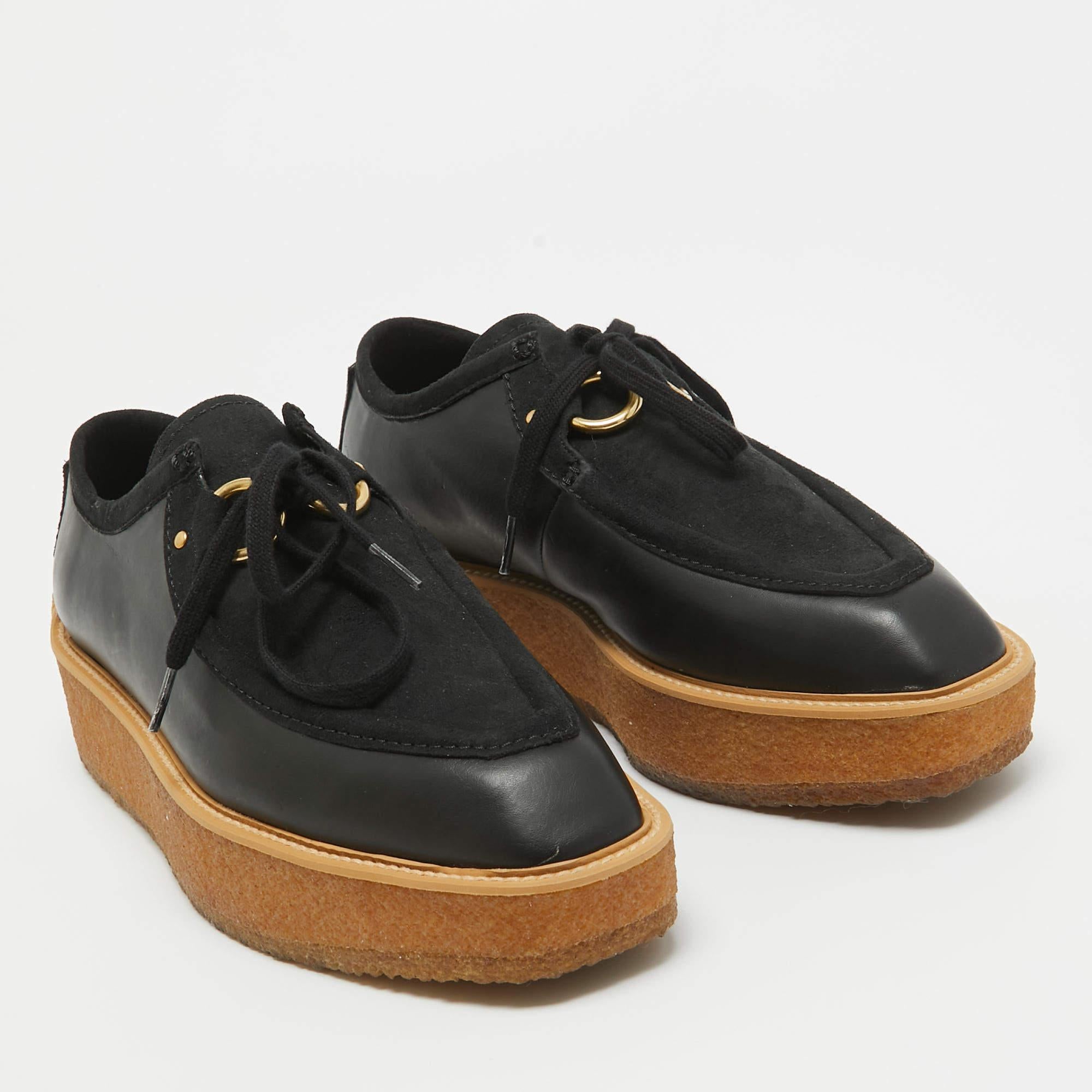Stella McCartney - Baskets à lacets en daim et simili-cuir - Taille 36 Excellent état - En vente à Dubai, Al Qouz 2