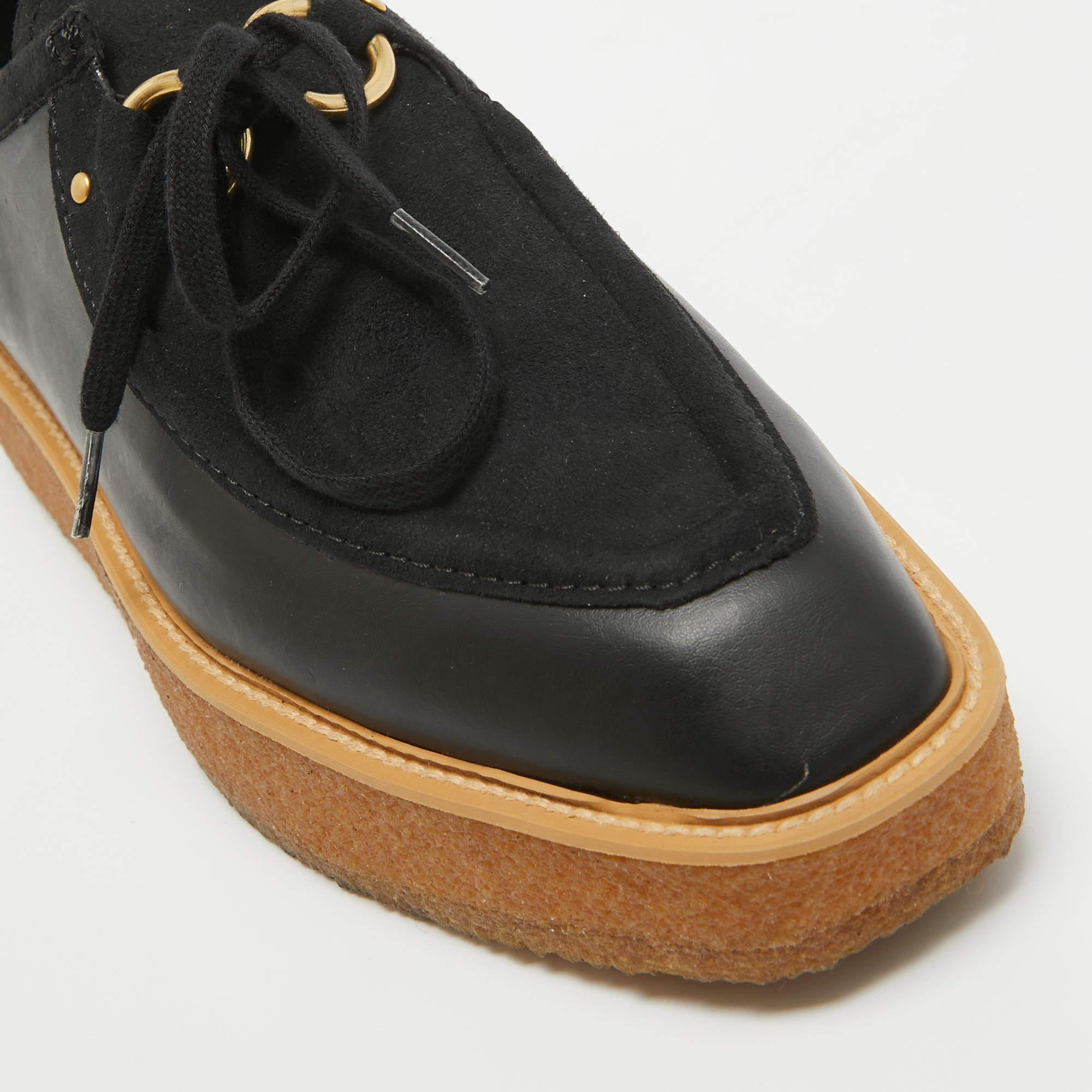 Stella McCartney - Baskets à lacets en daim et simili-cuir - Taille 36 en vente 2