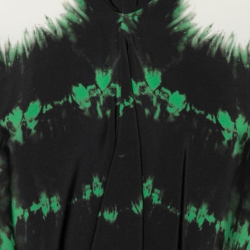 Stella McCartney Black Tie-Dye Printed Silk Asymmetrical Draped Blouse M For Sale 3