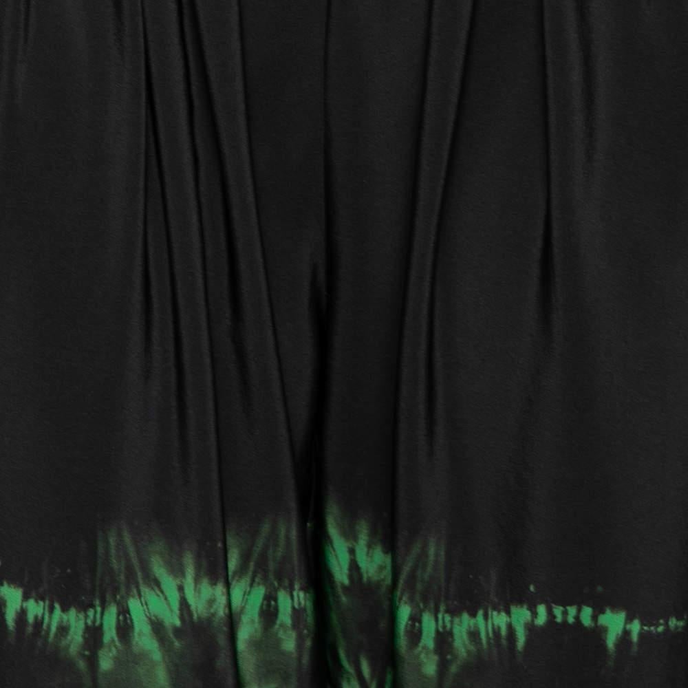 Stella McCartney Black Tie-Dye Printed Silk Pants M For Sale 1