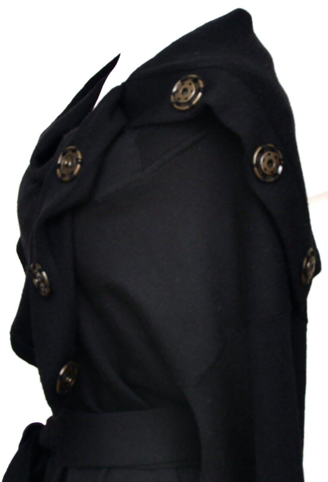 STELLA MCCARTNEY Black Tunic Knit Sweater Wool Short Sleeve Snaps Sz 38 For Sale 1