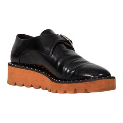 Stella McCartney Black Vegan Leather Odette Loafers Size IT 38